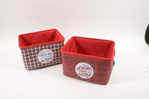 CESTA TARTAN RET.XMAS 39*30*25G