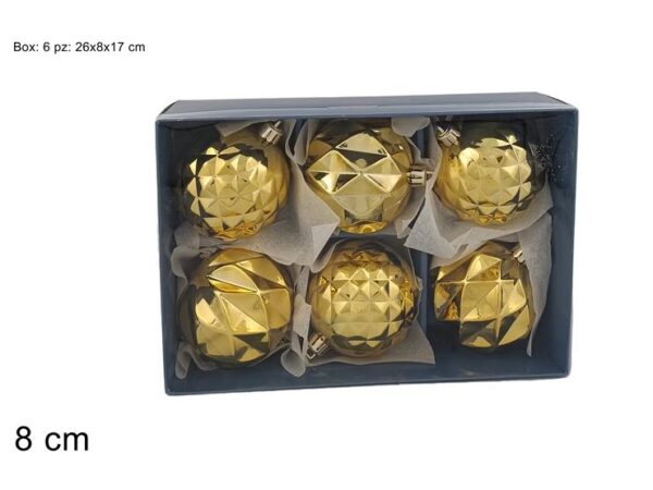 PALLE 8CM 6PZ ORO IN BOX