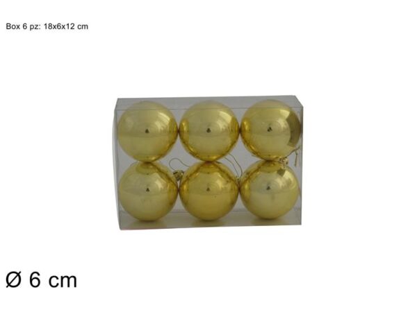 PALLE 6CM 6PZ ORO IN BOX PVC