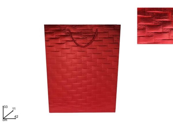 BUSTA REGALO 42X33X11CM ROSSA