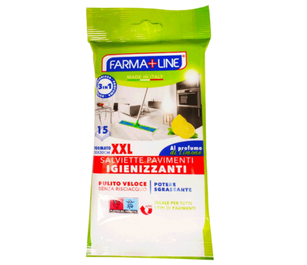 FARMA+LINE SALVIETTE IGIENIZZANTI PAVIMENTI 15 PEZZI XXL