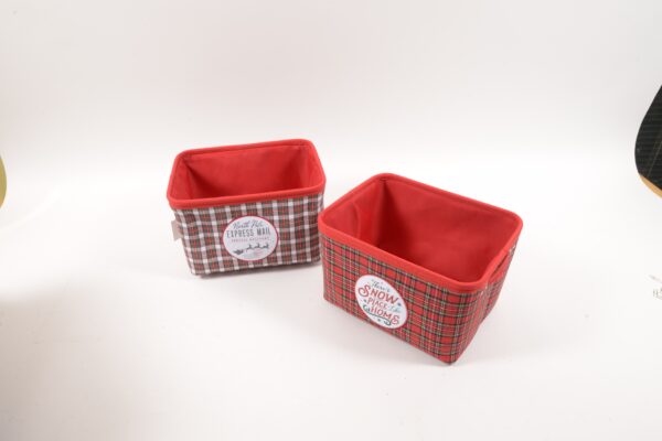 CESTA TARTAN RET.XMAS 33*25*20