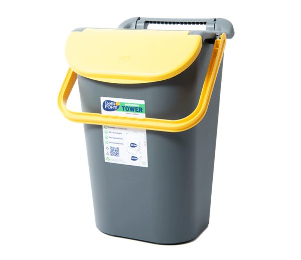 PATTUMIERA TOWER BIN 40LT CON MANICO GIALLO